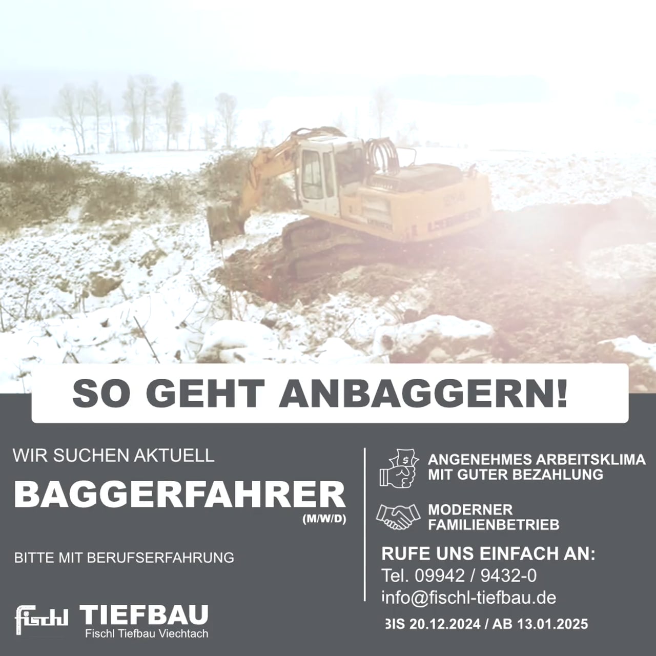Fischl Tiefbau – Baggerfahrer